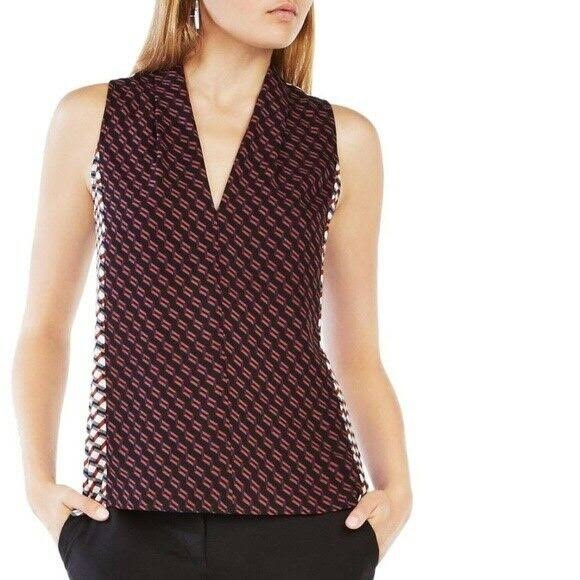 BCBGMaxAzria Cathleen geometric sleeveless top - Picture 1 of 16